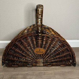 April Cornell Wicker Picnic Basket with wine glasses cheese board Date Night